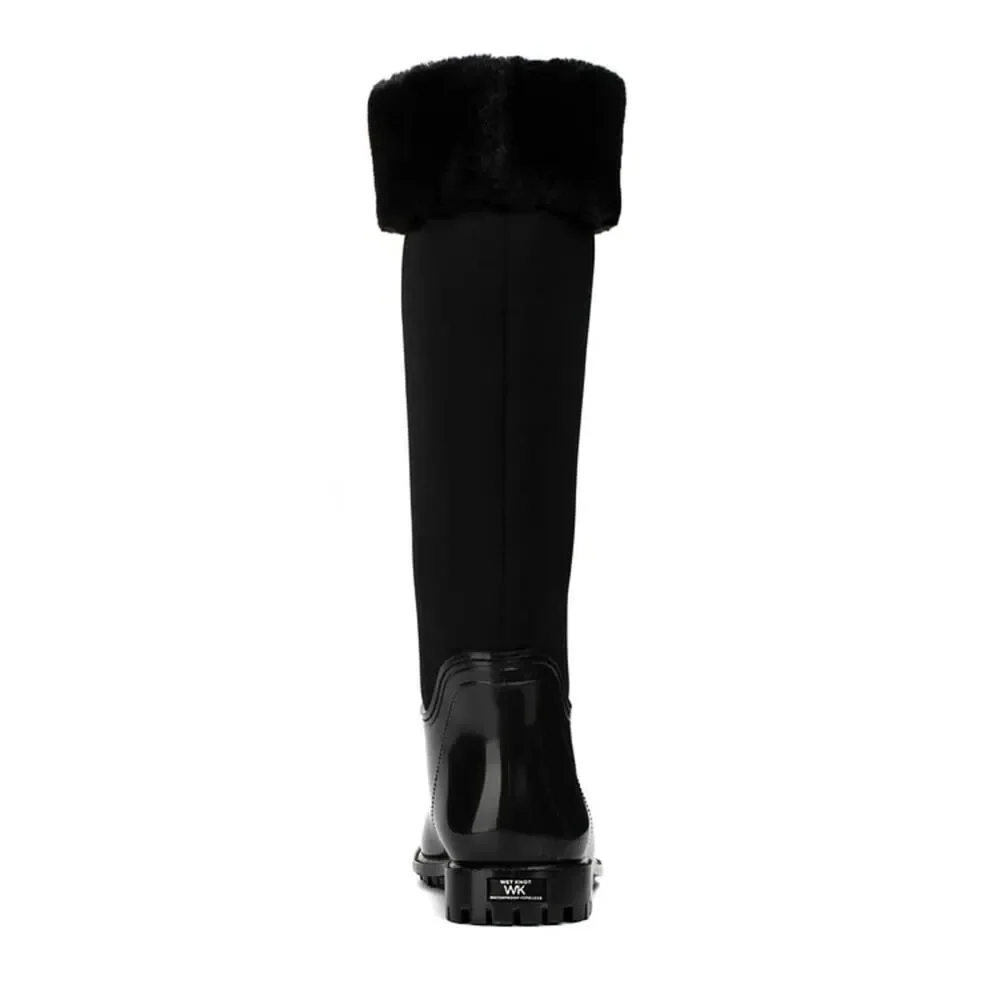 NWT -WET KNOT - Waterproof Tatum Faux Fur Cuff High Shaft Boots Black